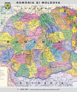 Romania - harta administrativa - pe verso harta in contur 5