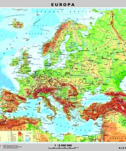Europa - harta fizica - pe verso: harta politica a Europei 6