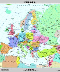 Europa - harta fizica - pe verso: harta politica a Europei 7