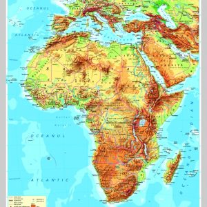 Africa - harta fizica - pe verso: harta politica a Africii 6