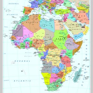 Africa - harta fizica - pe verso: harta politica a Africii 7