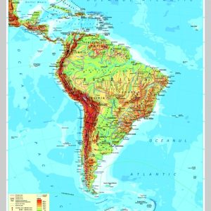 America de Sud - harta fizica - pe verso: harta politica a Americii de Sud 6
