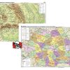 Romania. Harta fizico-geografica si a resurselor naturale de subsol si Romania. Harta administrativa si a principalelor cai de comunicatie 1