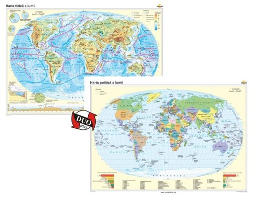 Harta fizica a Iumii si Harta politica a lumii 3