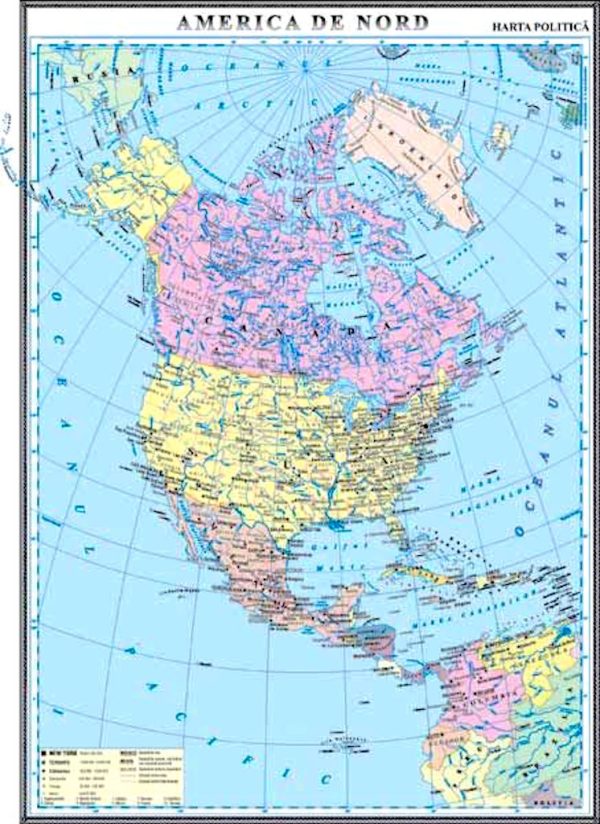 America de Nord. Harta politica 3