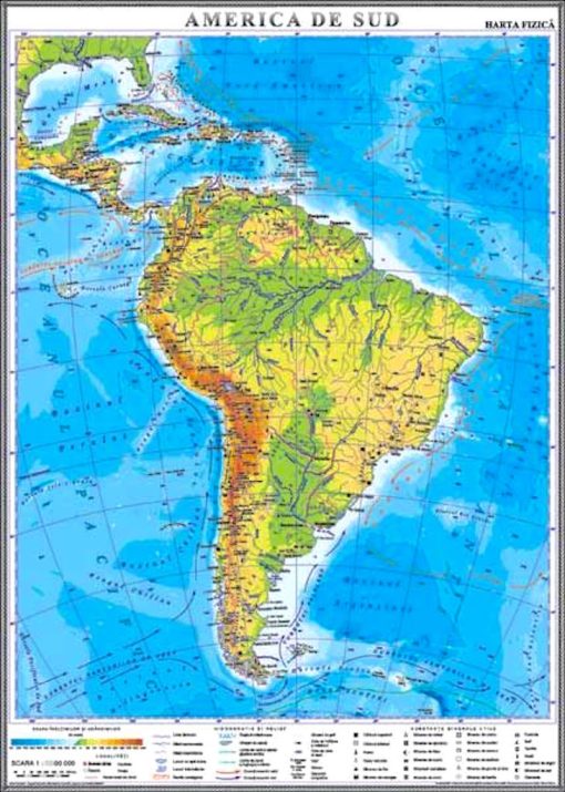America de Sud. Harta fizica 3