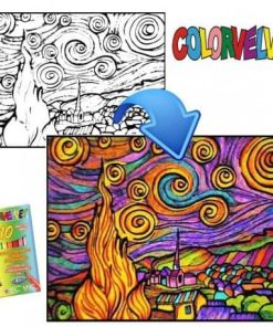 Plansa de colorat catifea - Van Gogh - Noapte instelata 4