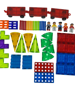 Set 100 de piese Magnetice de constructie 5