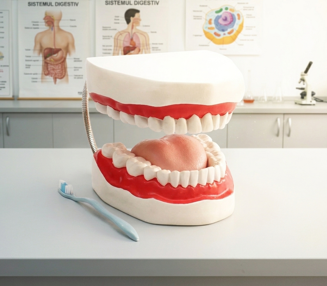 Model dentar uman, 32 dinti permanenti, cu limba 3 Model dentar uman, 32 dinti permanenti, cu limba - imagine 2